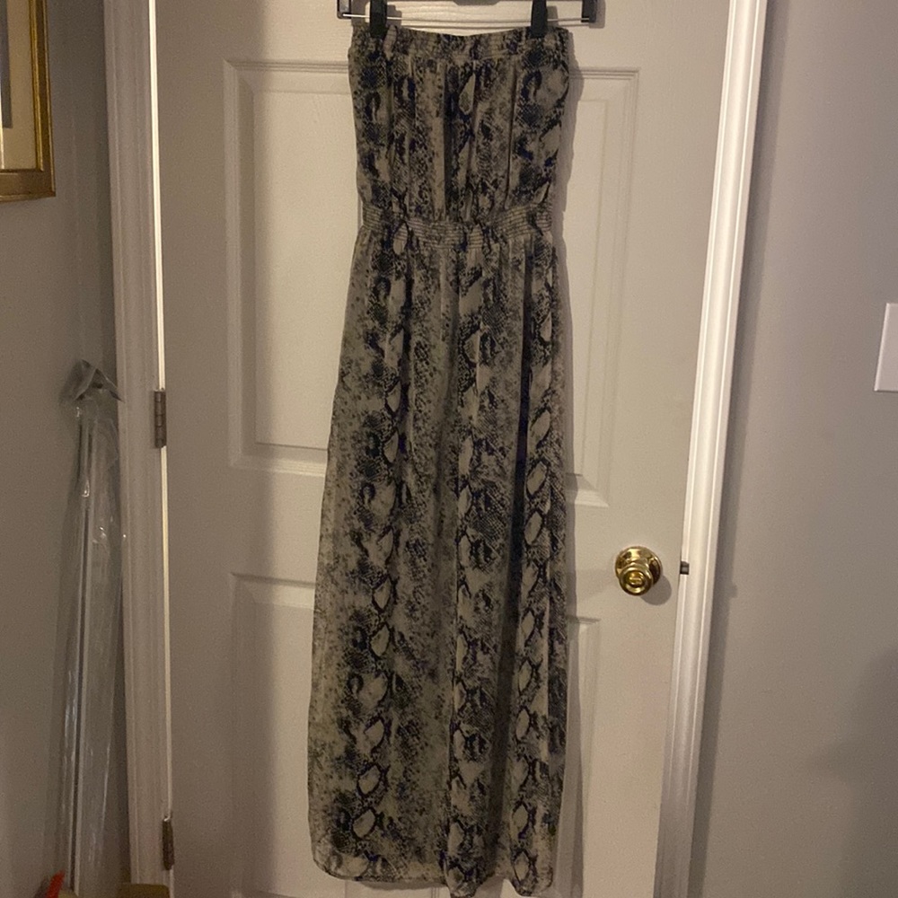 Snake print maxi dress